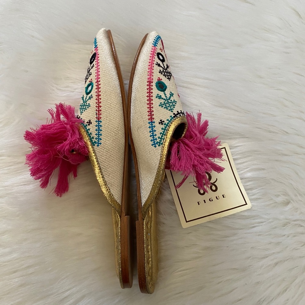 NEW in Box-FIGUE (Anthro) Joanna Embroidery-Audrey Slides 7 - Picture 3 of 5
